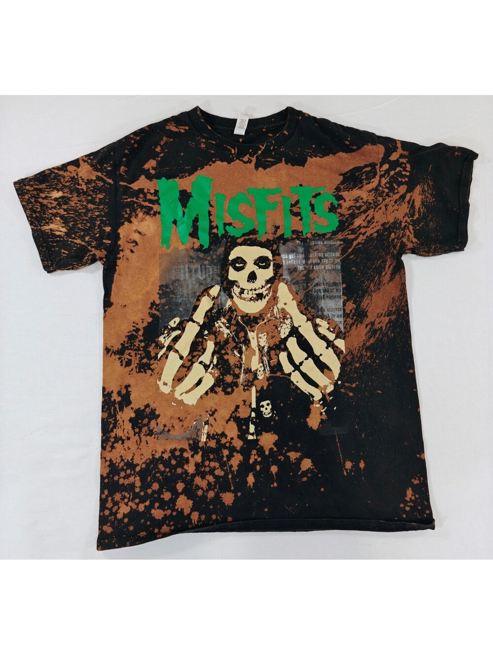 Misfits Band Graphic T-Shirt Medium Bleach Dye Heavyweight Cotton